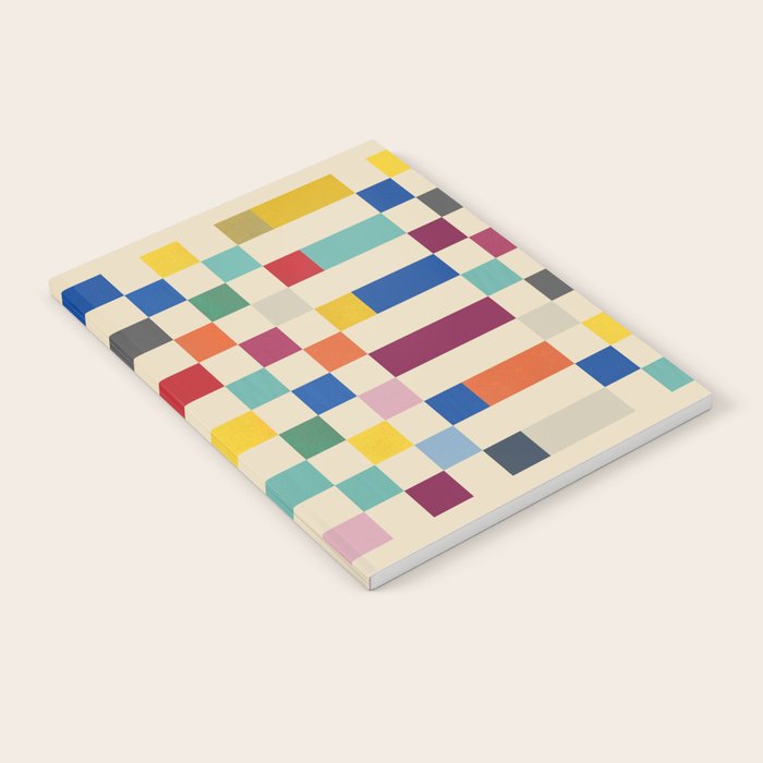 Modern Playful Checkered Abstract Notebook
