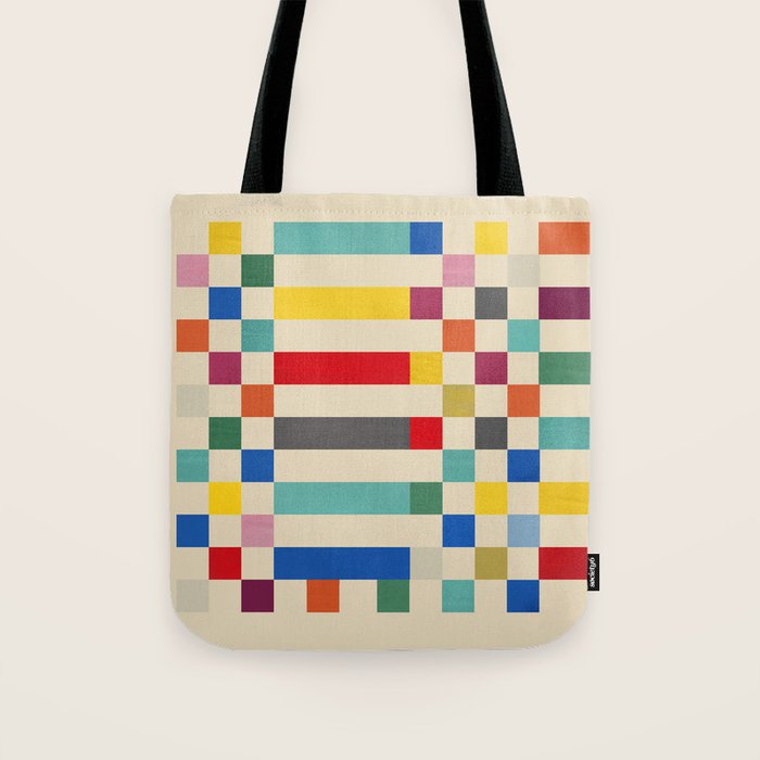 Modern Playful Checkered Abstract Tote Bag