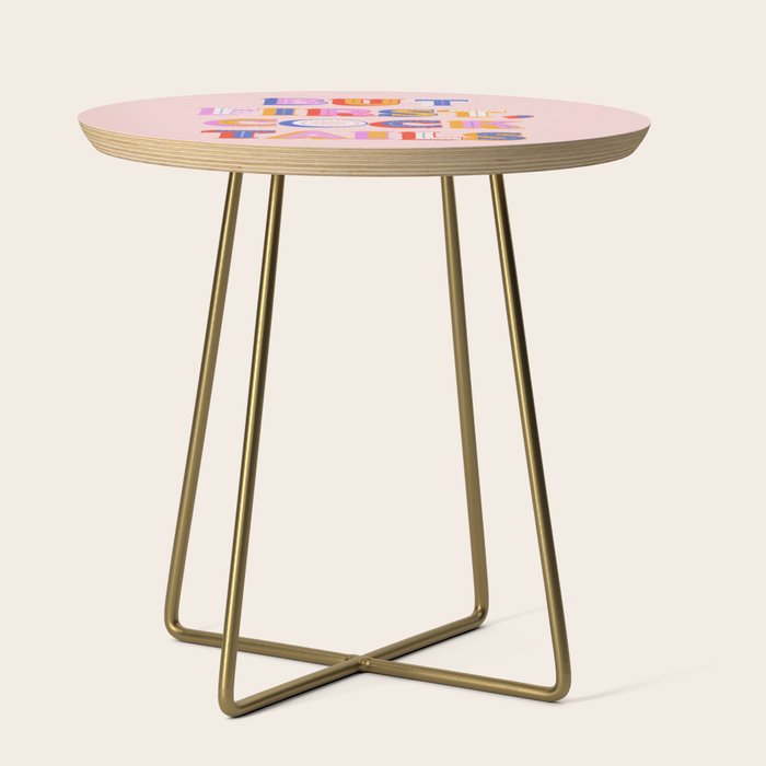But First, Cocktails Typography Side Table