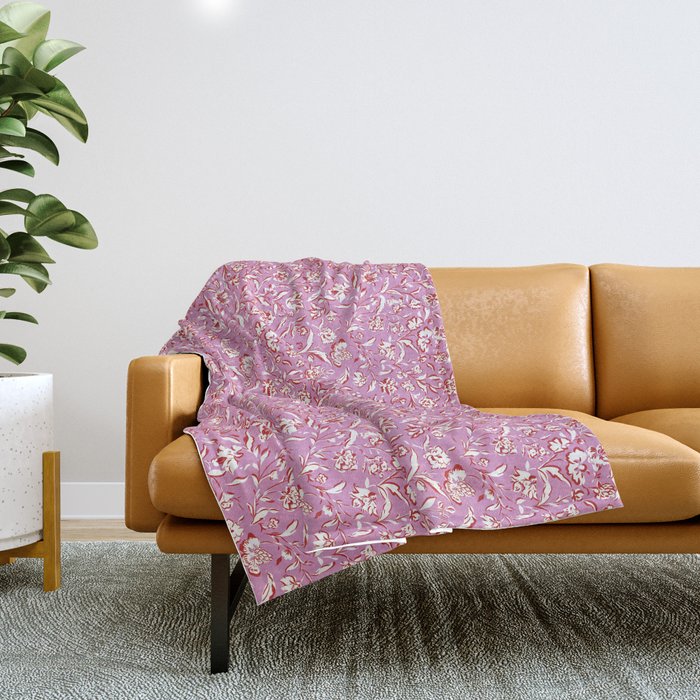Painterly Florals - Red Orchid Throw Blanket