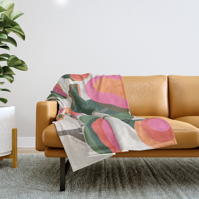 Abstract Eucalyptus Leaves Throw Blanket