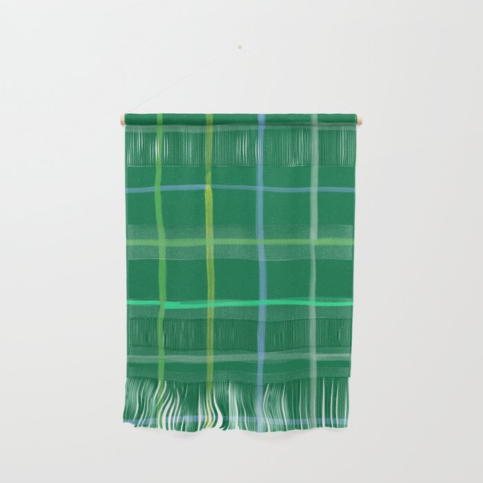 Abstract Tennis Net Pattern In Grass Green Wall Hanging
