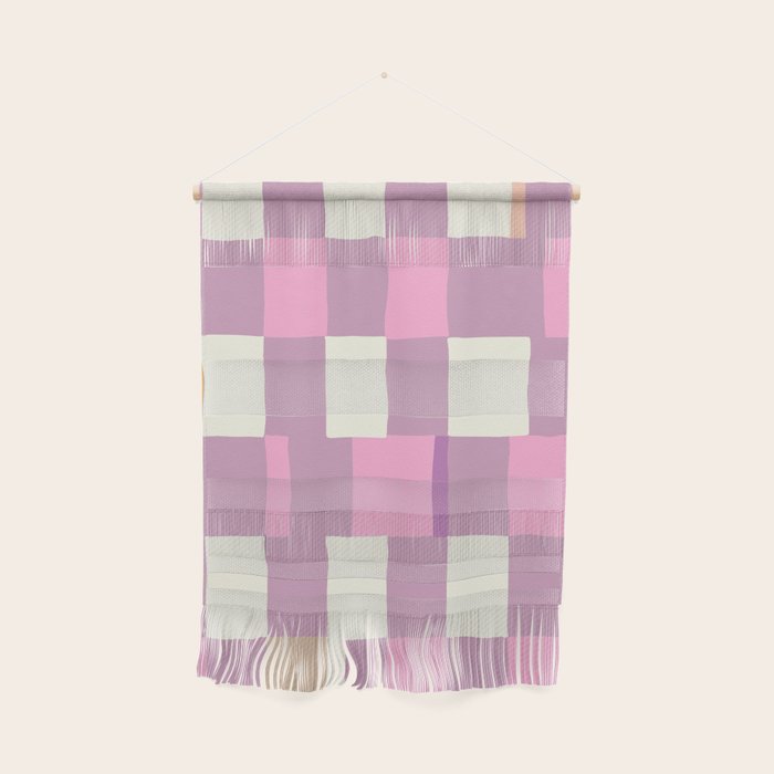 Summer Check Handdrawn Purple Wall Hanging
