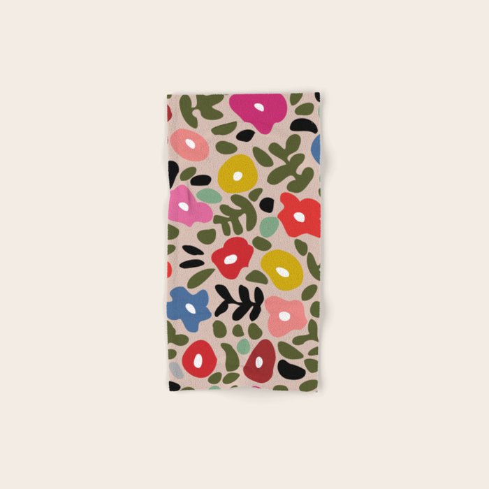 Flower Meadow In Muted Colours Bath Towel