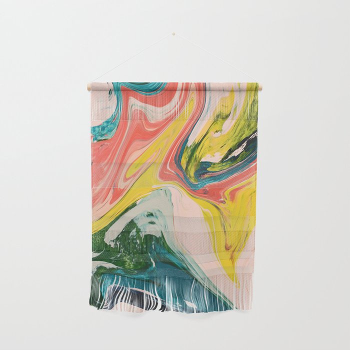 Revival: A Colorful Retro Painting By Alyssa Hamilton Art   Wall Hanging