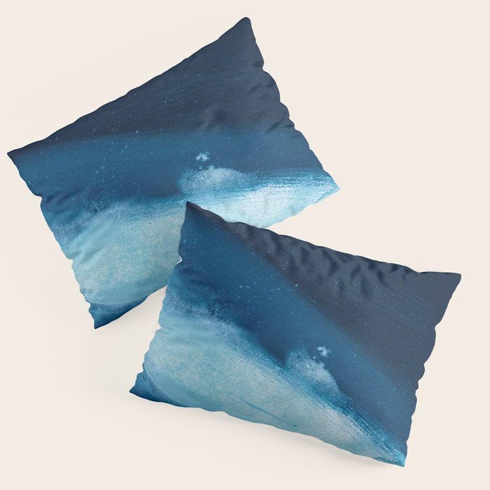 Believe: A Minimal, Abstract Painting In White And Blue By Alyssa Hamilton Art  Pillow Sham