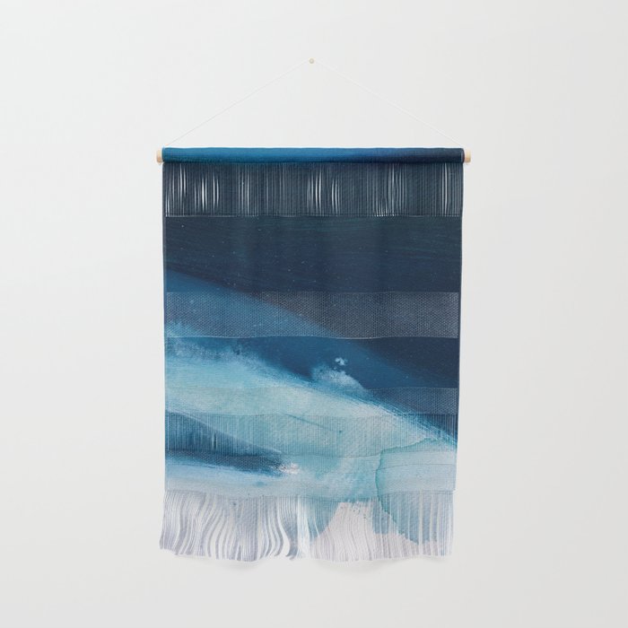Believe: A Minimal, Abstract Painting In White And Blue By Alyssa Hamilton Art  Wall Hanging