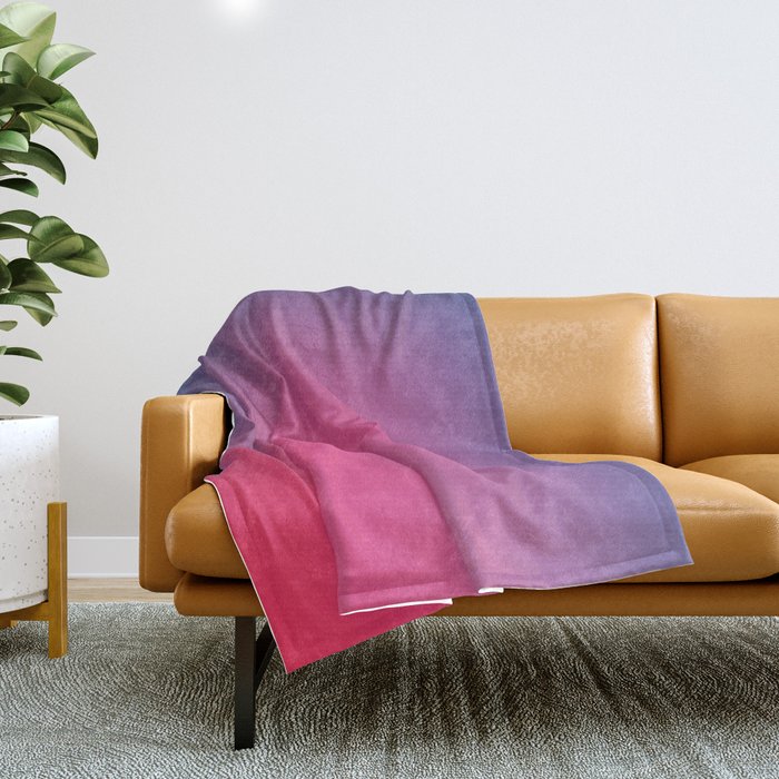 Glowy Blue And Pink Gradient Throw Blanket