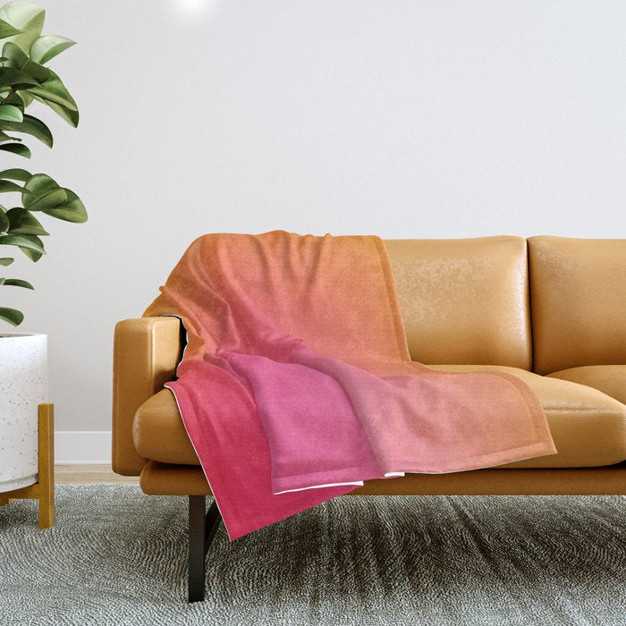 Glowy Orange And Pink Gradient Throw Blanket