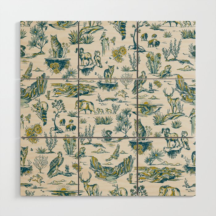 Grand Canyon National Park Wildlife Pattern Wood Wall Art