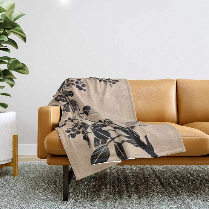 Abstract Art Minimal Plant 5 Throw Blanket
