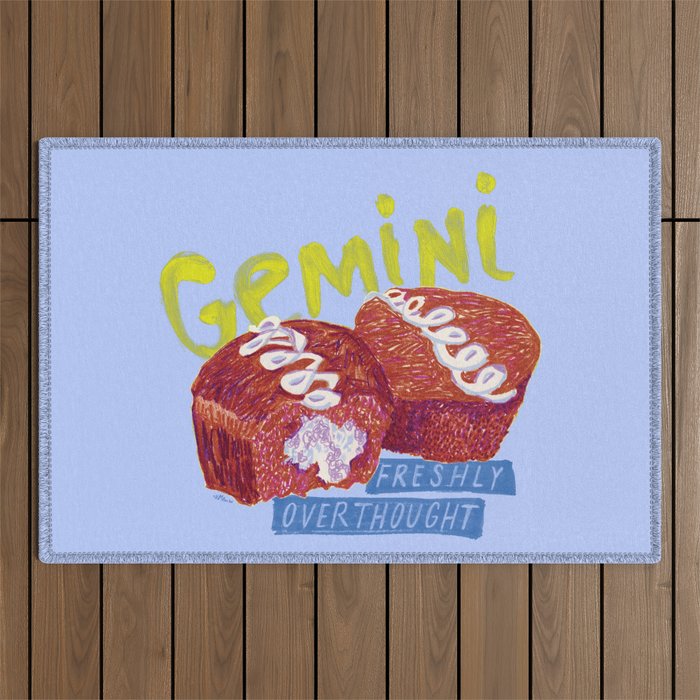 Gemini Twins In Lavender & Blue | Zodiac Series Outdoor Rug