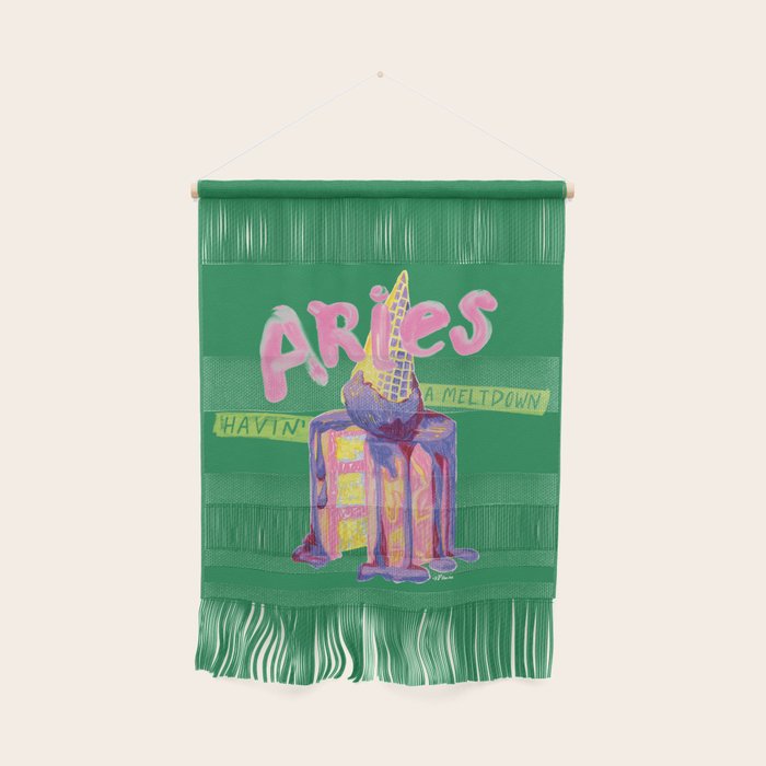 Aries Dessert In Kelly Green & Pink Wall Hanging