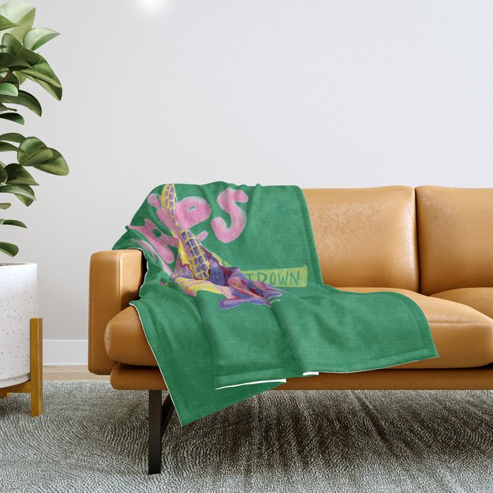 Aries Dessert In Kelly Green & Pink Throw Blanket