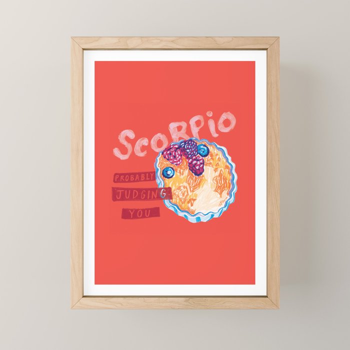 Scorpio Mood In Tomato Red | Zodiac Series Mini Art Print