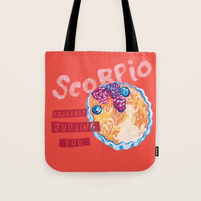 Scorpio Mood In Tomato Red | Zodiac Series Tote Bag