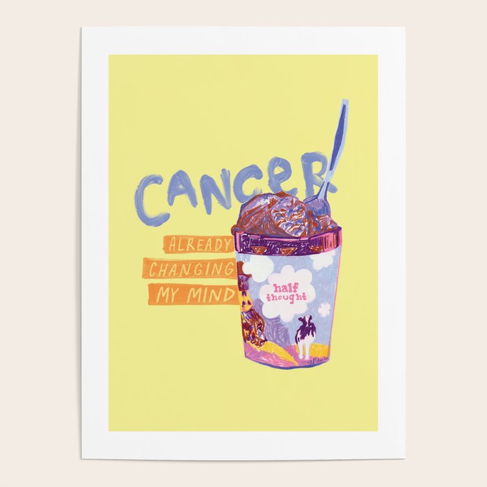 Emo Cancer In Calming Yellow | Zodiac Series Poster
