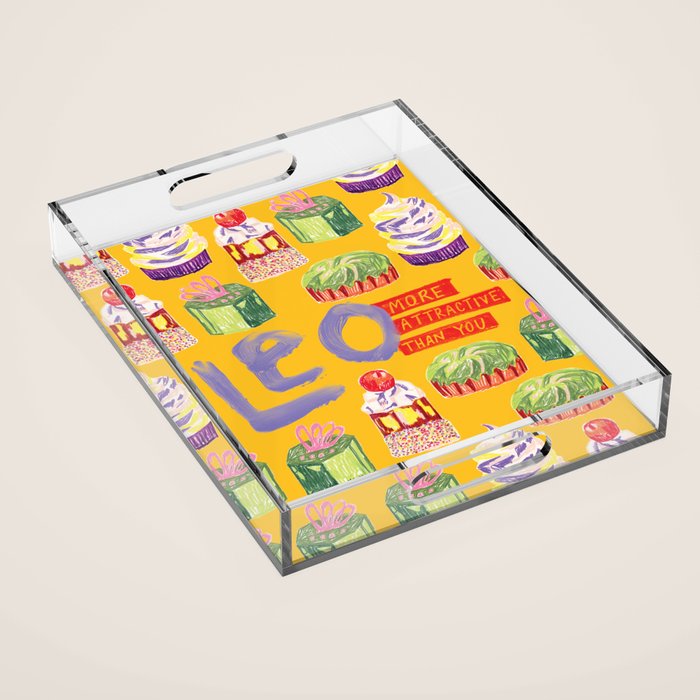 Leo Birthday Treats In Orange | Zodiac Series Acrylic Tray