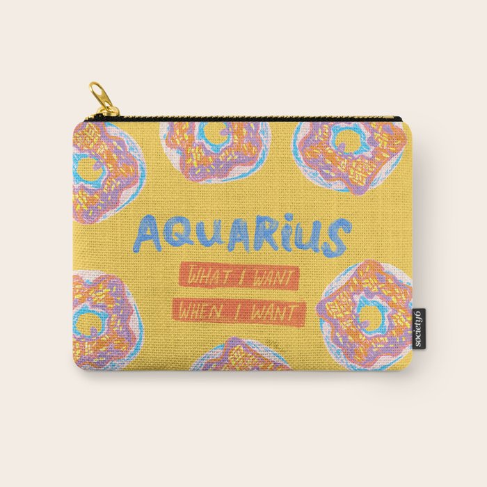 Aquarius Confidence In Buttercup Yellow | Zodiac Series Carry All Pouch