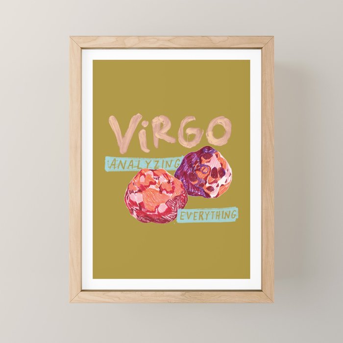 Virgo Perfection In Mustard Yellow | Zodiac Series Mini Art Print