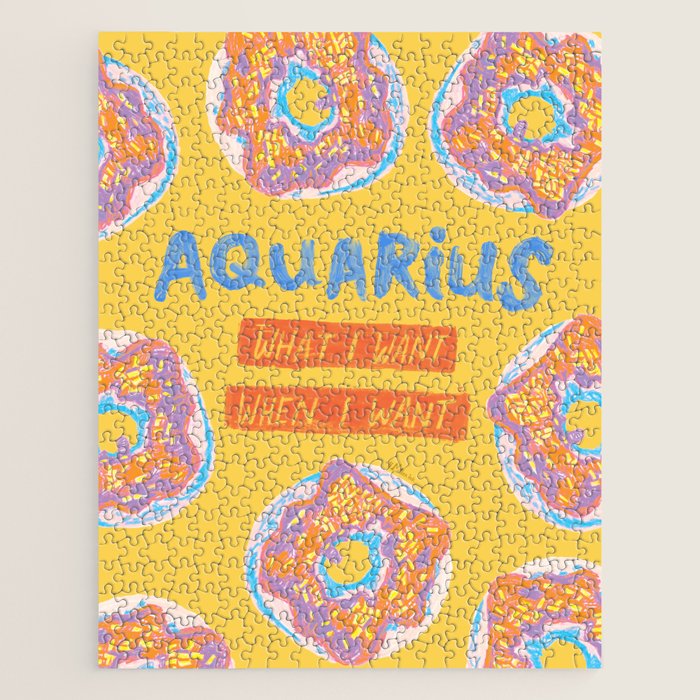 Aquarius Confidence In Buttercup Yellow | Zodiac Series Jigsaw Puzzle