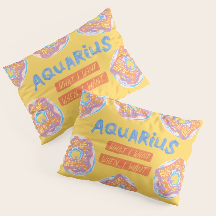 Aquarius Confidence In Buttercup Yellow | Zodiac Series Pillow Sham