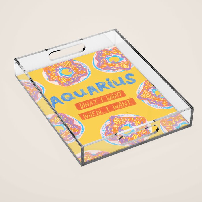 Aquarius Confidence In Buttercup Yellow | Zodiac Series Acrylic Tray