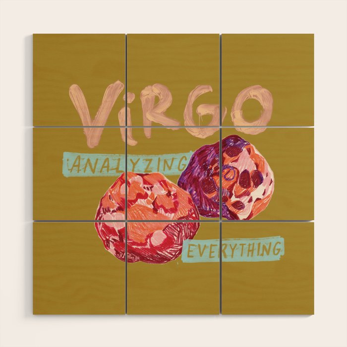 Virgo Perfection In Mustard Yellow | Zodiac Series Wood Wall Art