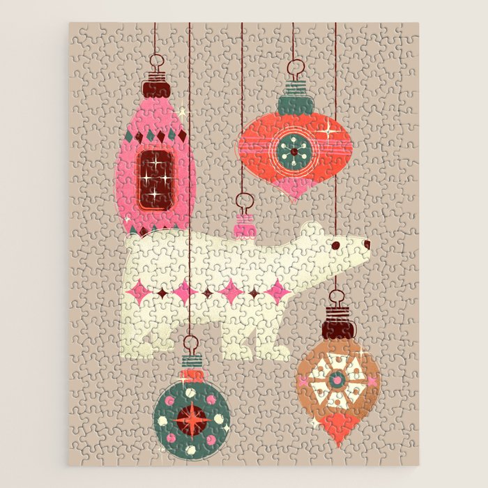 Festive Baubles With A Polar Bear Jigsaw Puzzle