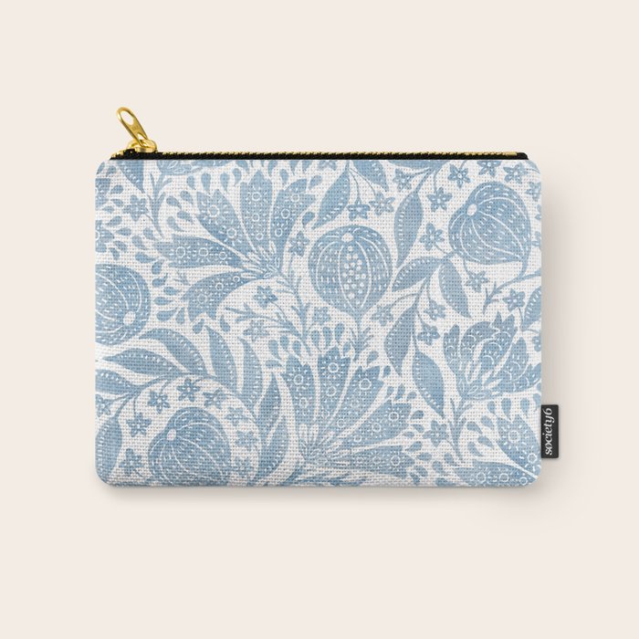 French Country Fig Garden In Blue Carry All Pouch