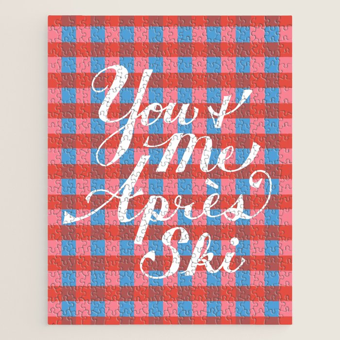 You And Me Apres Ski In Plaid Jigsaw Puzzle