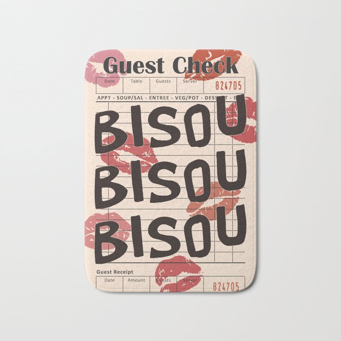 Bisou Bisou. Retro Guest Check  Bath Mat