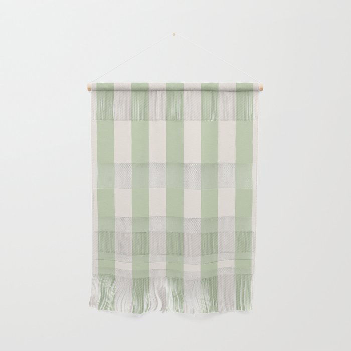 Pastel Green Vertical Stripes Wall Hanging