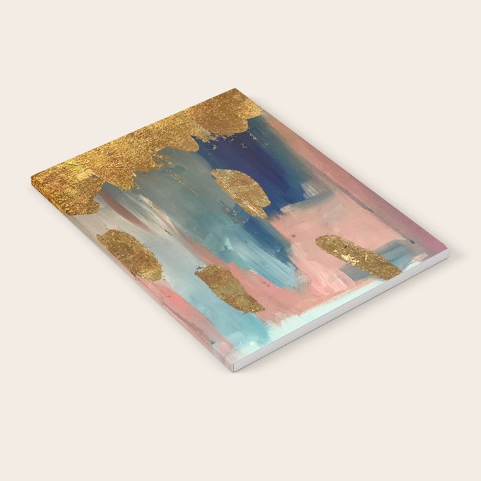 Gold Leaf & Indigo Blue Abstract Notebook