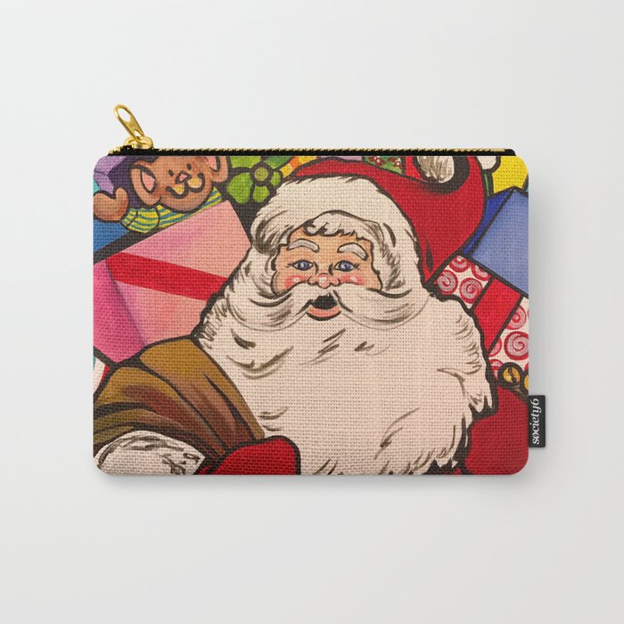 Santa Claus With Boxes Of Presents Carry All Pouch