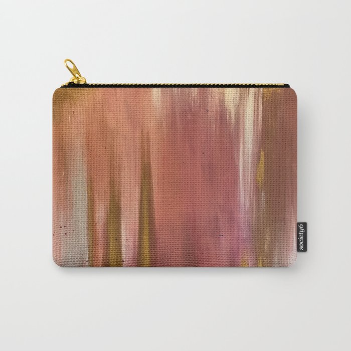 Blush With Gold Abstract Carry All Pouch