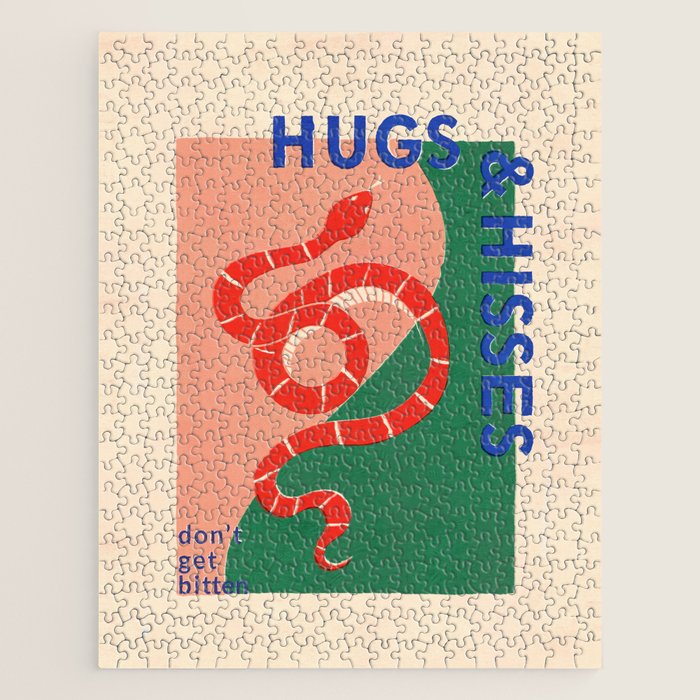 Vintage Snake, Retro Illustration And Typography  Jigsaw Puzzle