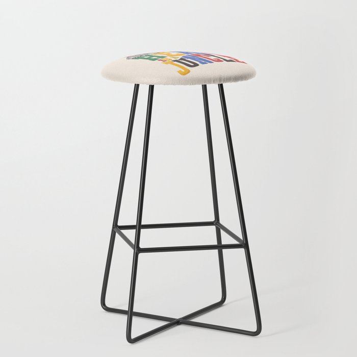 My Head Is A Jungle - Tiger Colorful Type Stool