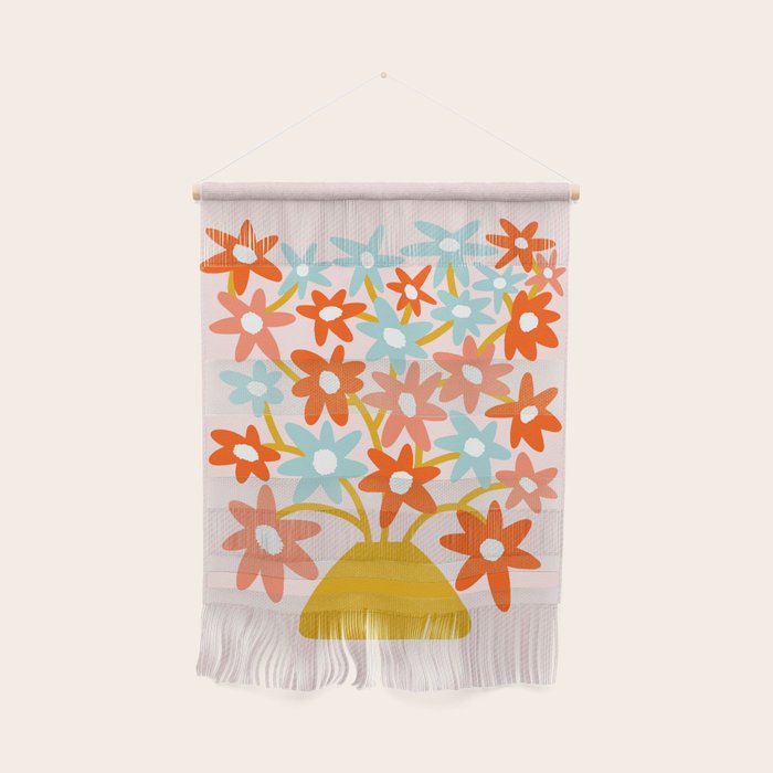 Sunny Vase With Super Bloom Daisies Wall Hanging