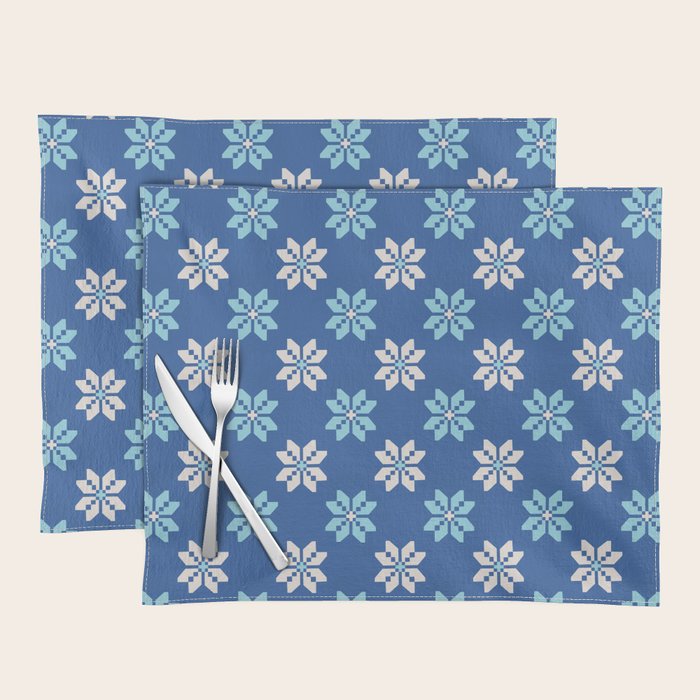 Contrasting Blues: Bethlehem Star Mosaic Placemat