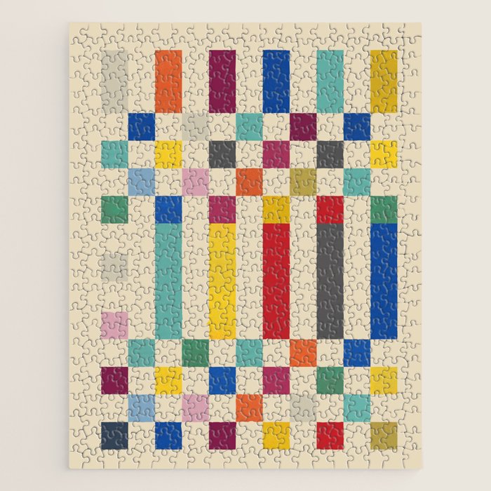 Modern Playful Checkered Abstract Jigsaw Puzzle