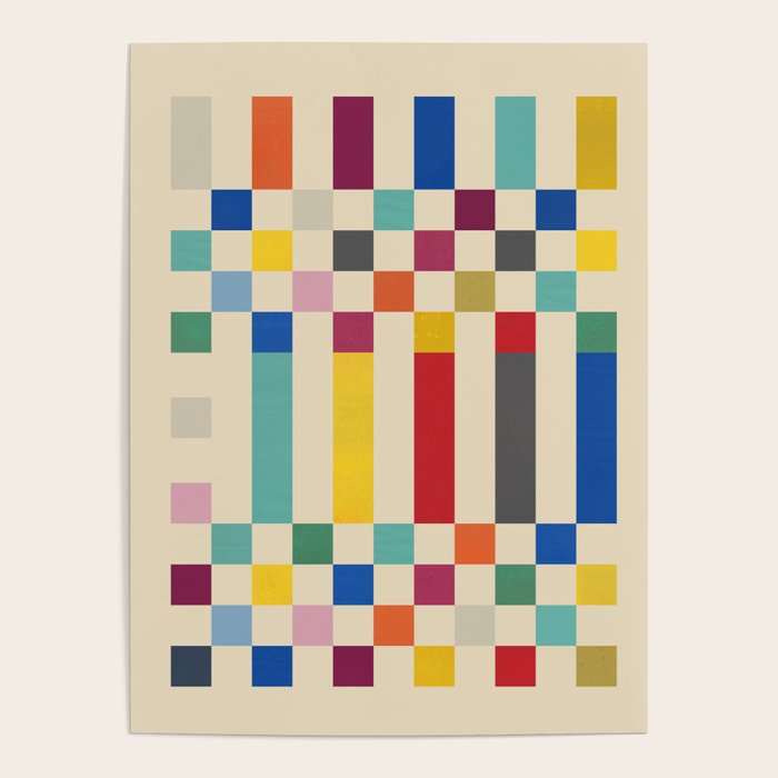 Modern Playful Checkered Abstract Poster