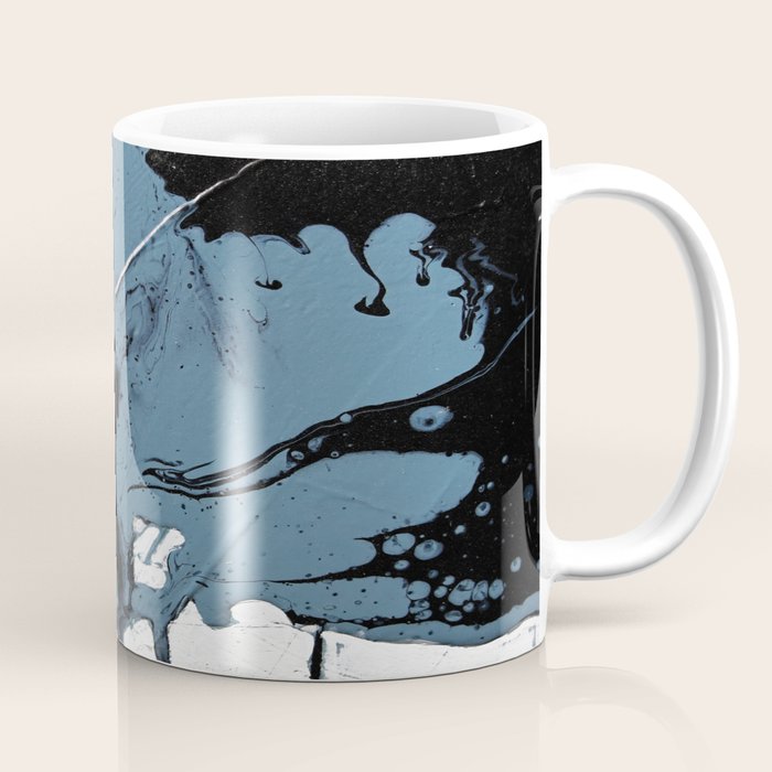 Black Diamond: A Minimal, Abstract Mixed-Media Piece In Black And Blue By Alyssa Hamilton Art Coffee Mug