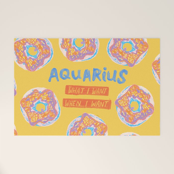 Aquarius Confidence In Buttercup Yellow | Zodiac Series Welcome Mat
