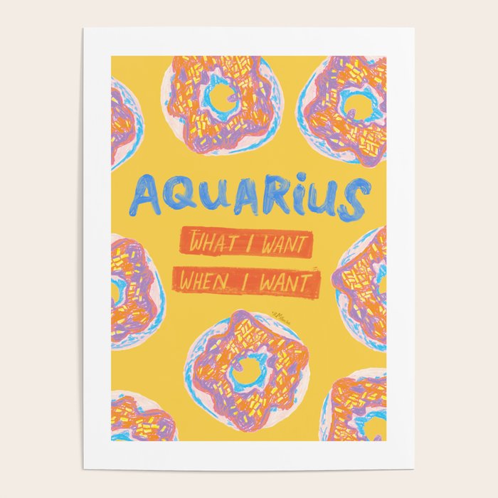 Aquarius Confidence In Buttercup Yellow | Zodiac Series Poster