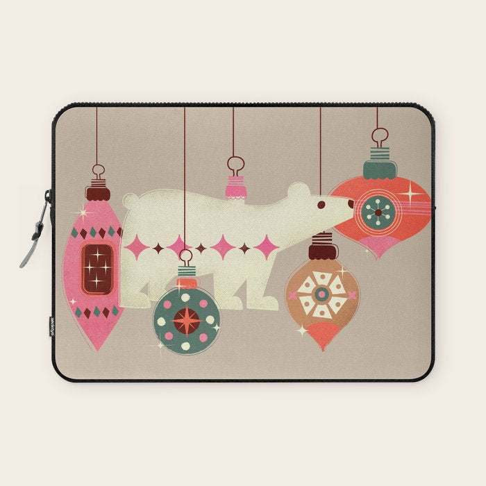 Festive Baubles With A Polar Bear Laptop Sleeve