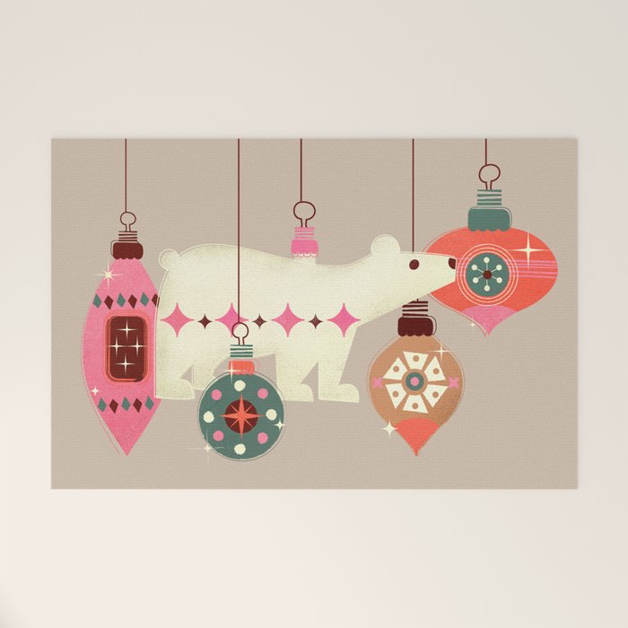 Festive Baubles With A Polar Bear Welcome Mat