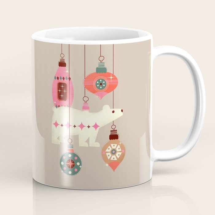 Festive Baubles With A Polar Bear Coffee Mug