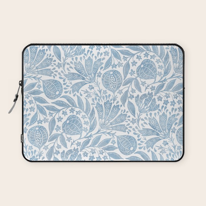 French Country Fig Garden In Blue Laptop Sleeve