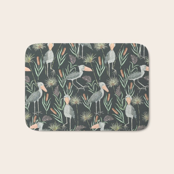 The Magnificent Shoebill Pattern Bath Mat